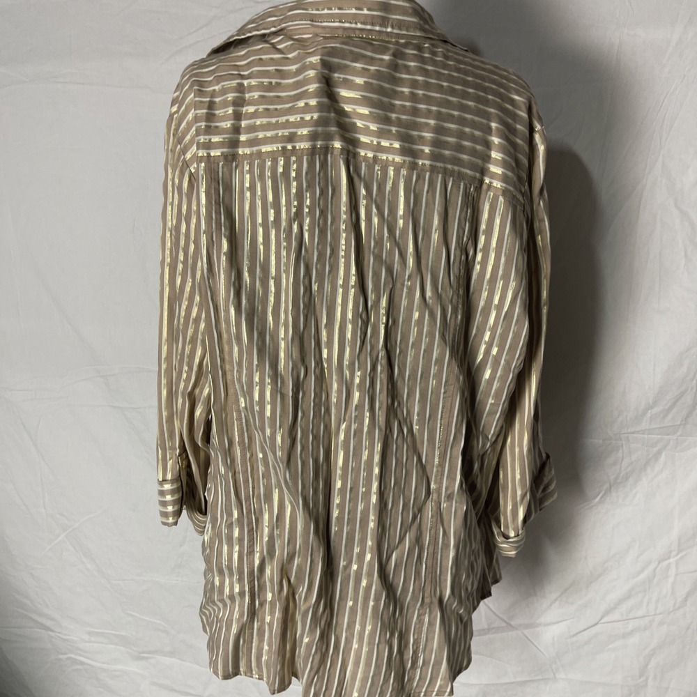 anne klein Women Top Long Sleeves Size 1X Brown Gold - Picture 8 of 16